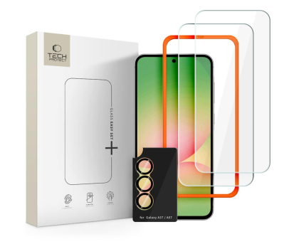 Szkło i folia ochronna Tech-Protect Easy Set+ 3-Pack Galaxy A57 5G Clear